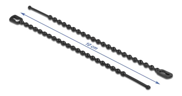 DELOCK reusable δεματικά καλωδίων 19566, 100x2.4mm, μαύρα, 100τμχ