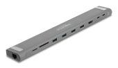 DELOCK docking station 87895, 9 θυρών, βάση laptop, 85W PD, 4K, γκρι