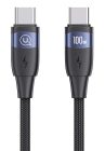USAMS καλώδιο USB-C σε USB-C US-SJ633, 100W PD, 2m, μαύρο
