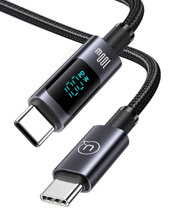 USAMS καλώδιο USB-C σε USB-C US-SJ671, 100W, 480Mbps, 1.2m, μαύρο